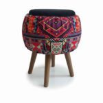 Price and Buy Small Decorative Persian Ottoman – Iranian Pattern with Durable Wooden Base - Image 4