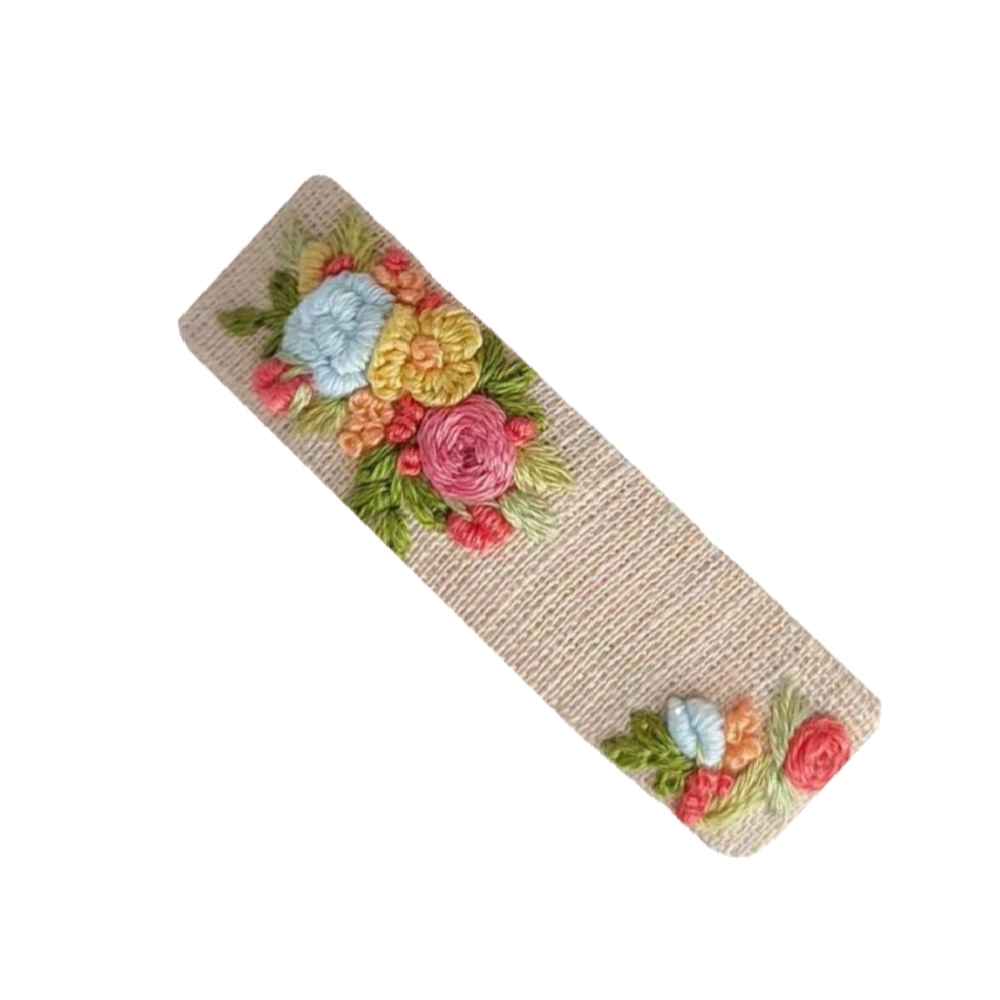 Price and Buy Snap Hair Clip Rectangular Shape with Flower Design (x2) - Image 3