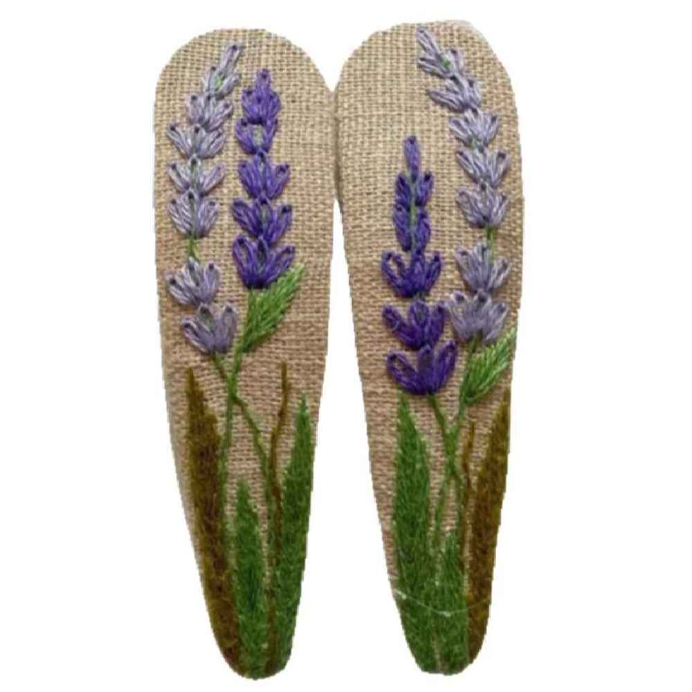 Price and Buy Snap Hair Clip Set Drop Shape with Purple Flower Design