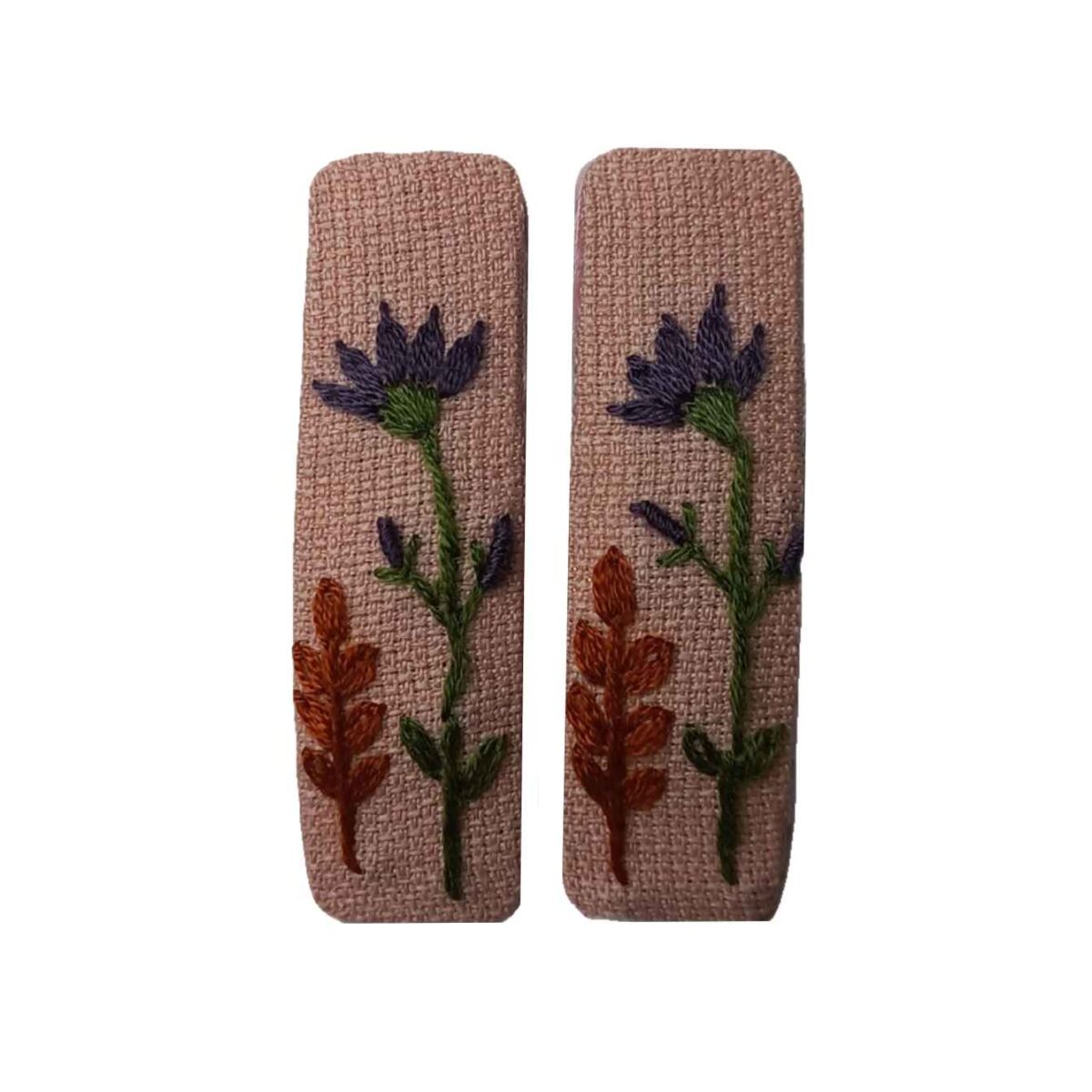 Price and Buy Snap Hair Clip Set Rectangular Shape with Flower Design