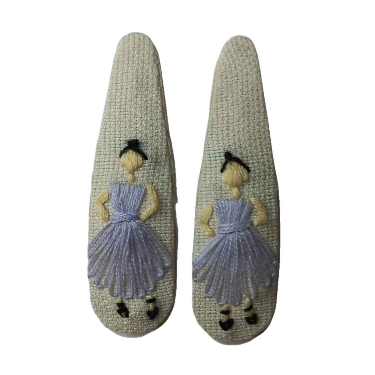 Price and Buy Snap Hair Clip Set with Hand-Embroidered Princess Design