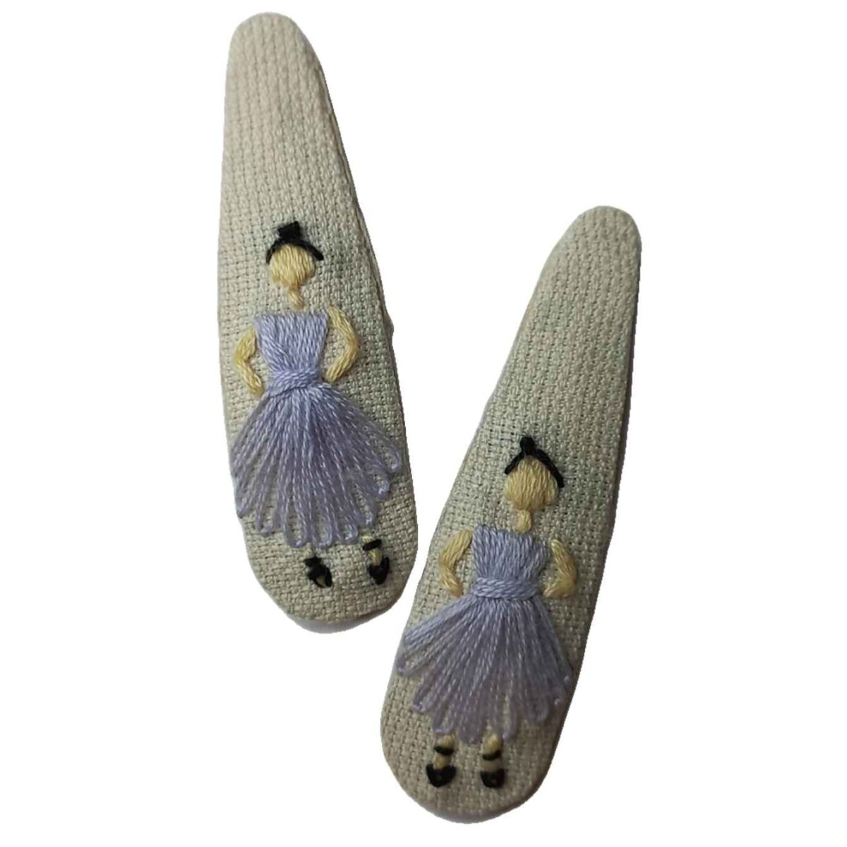 Price and Buy Snap Hair Clip Set with Hand-Embroidered Princess Design - Image 3