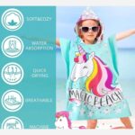 Price and Buy Soft Blue Kids’ Bath Towel Poncho with Unicorn Pattern - Image 4