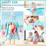 Price and Buy Soft Blue Kids’ Bath Towel Poncho with Unicorn Pattern - Image 5