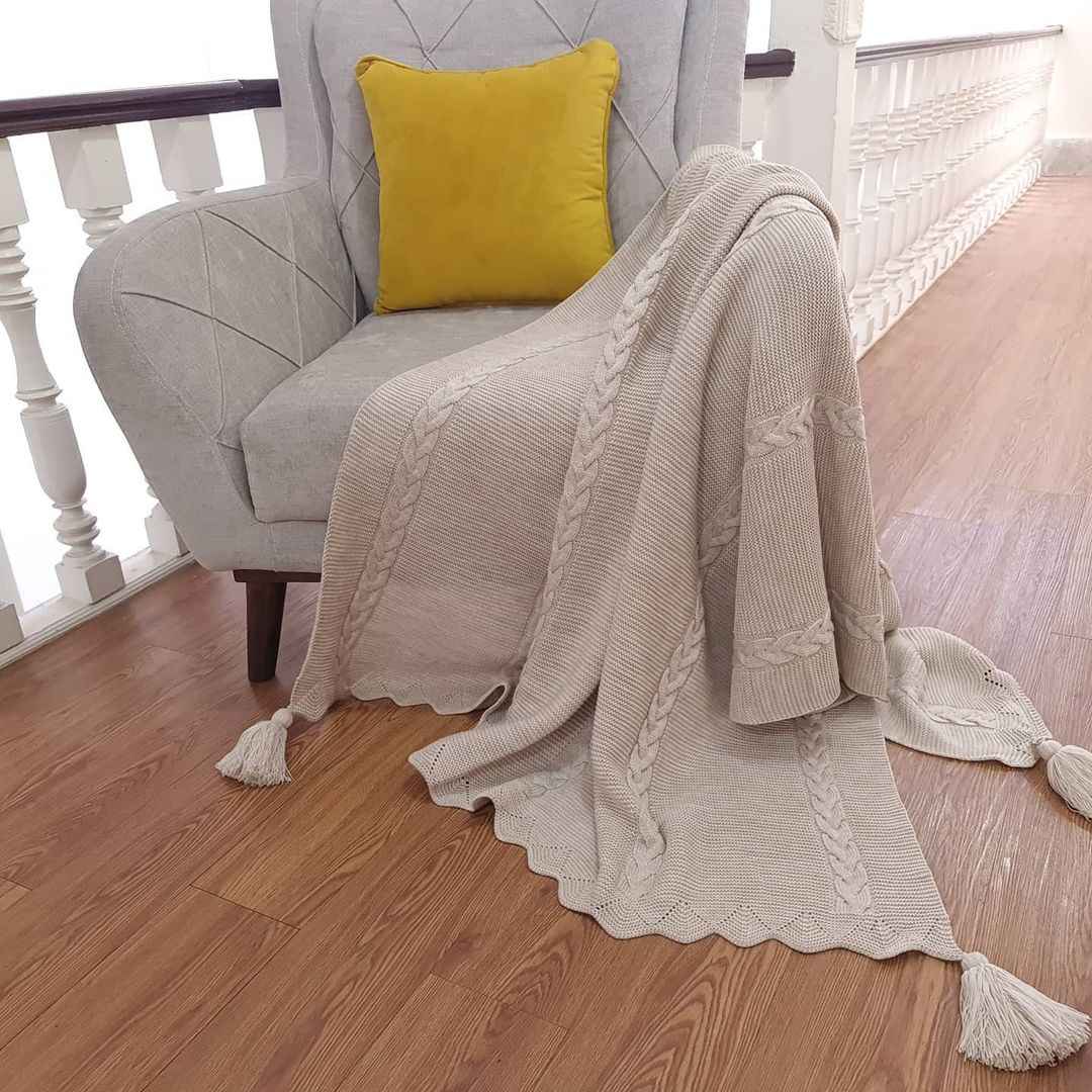 Price and Buy Soft & Light Knitted Throw for Sofa & Bed Model Azin