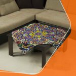 Price and Buy Soft Velvet Tablecloth with Vibrant Blue Flower Pattern