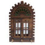 Price and Buy Solid Wood Mirror Key Organizer with Hooks – Decorative and Practical Wall Hanging for Home