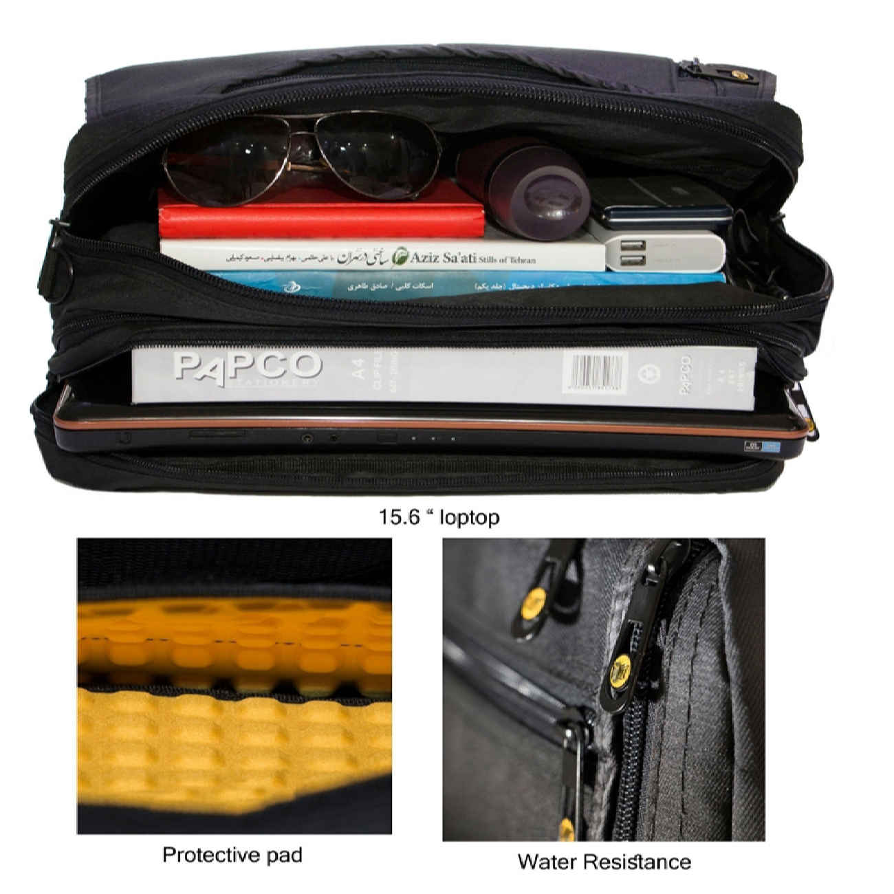 Price and Buy Spacious Leather Briefcase Fits 13-15 Inch Laptops Model A-70 - Image 12