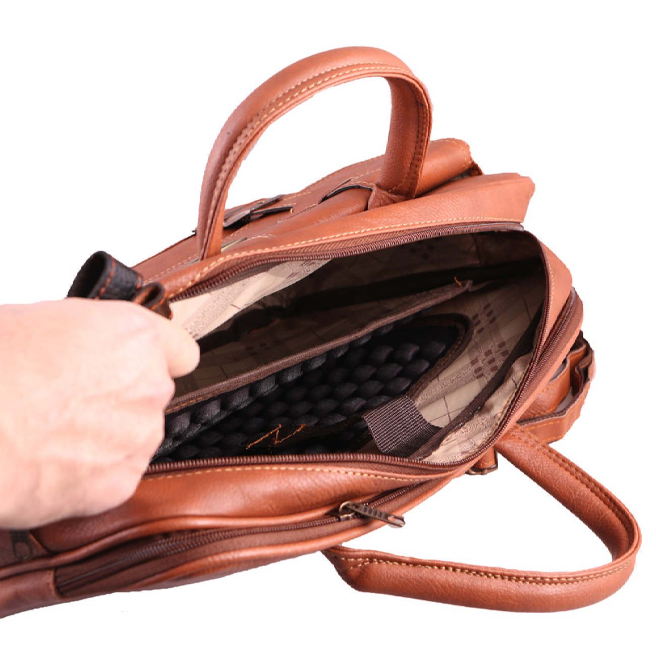 Price and Buy Spacious Leather Briefcase for 13-15 Inch Laptops – MA1-96 - Image 6