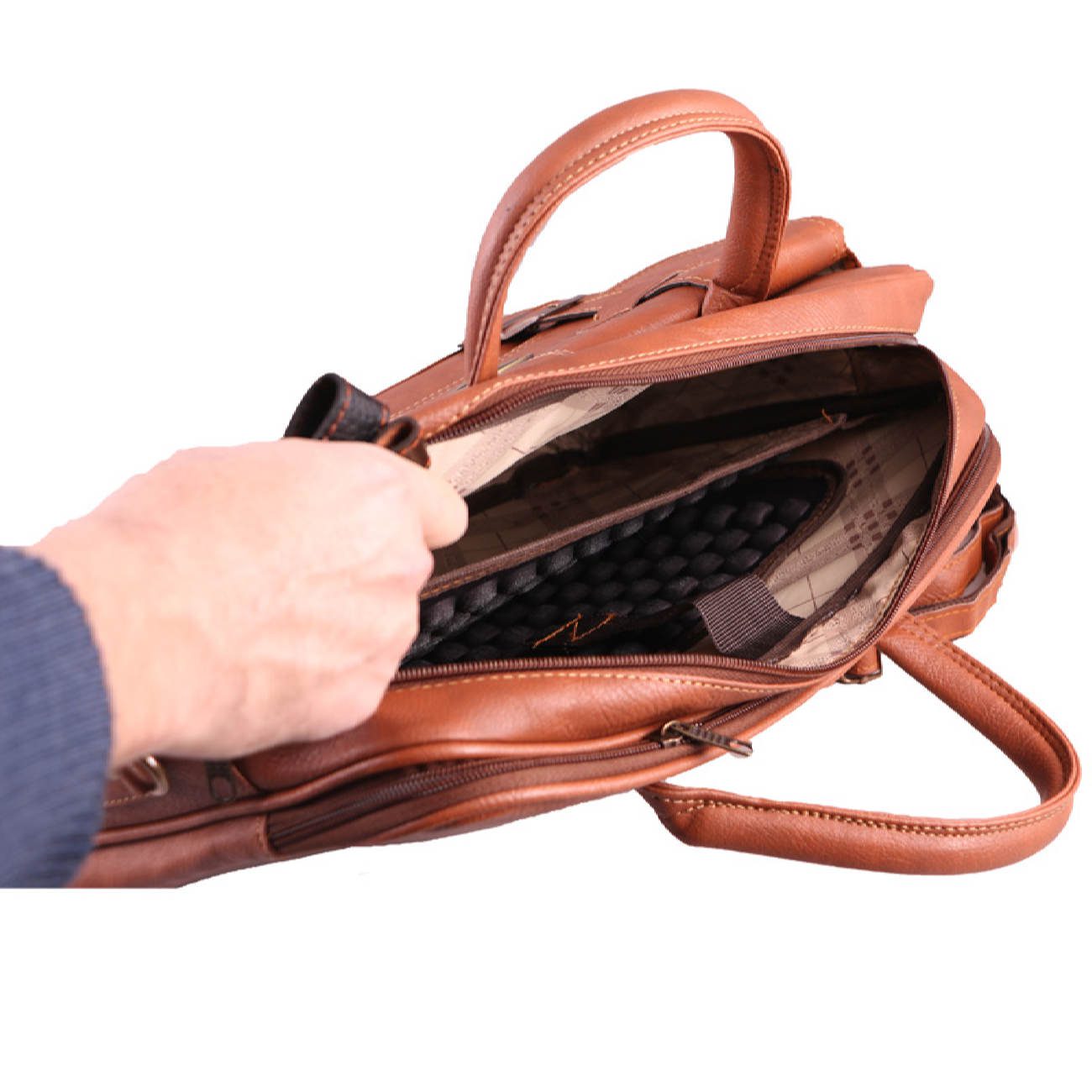 Price and Buy Spacious Leather Briefcase for 15-17 Inch Laptops – MJ-20 - Image 7