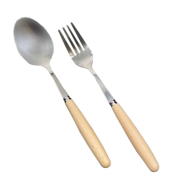 Price and Buy Spoon and Fork Flatware Set Dishwasher Safe With Wooden Handle_68fe500673ebe.jpeg Price and Buy Spoon and Fork Flatware Set Dishwasher Safe With Wooden Handle