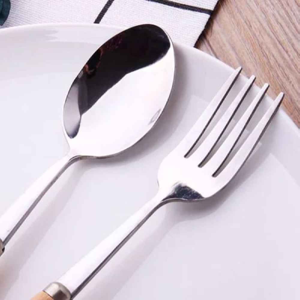 Price and Buy Spoon and Fork Flatware Set Dishwasher Safe With Wooden Handle - Image 6