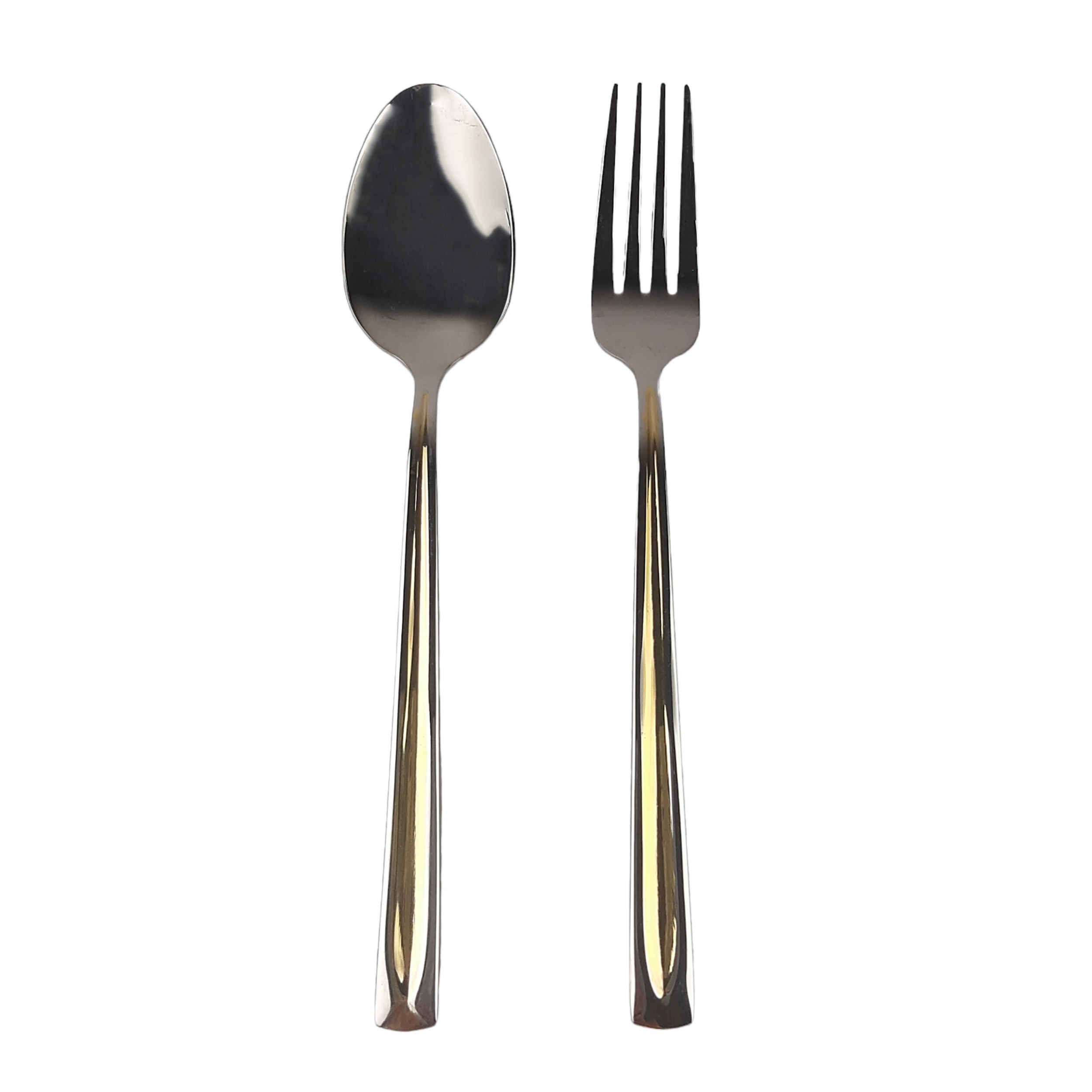Price and Buy Spoon and Fork Flatware Set Golden Design 12 Pcs Model Paris