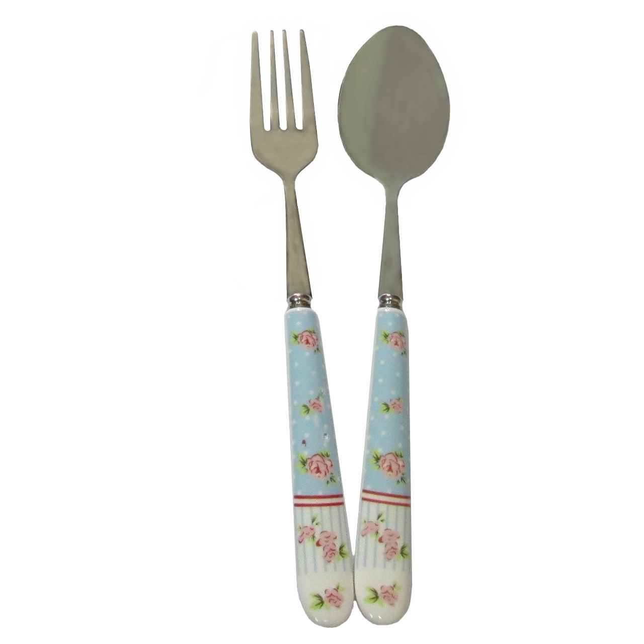 Price and Buy Spoon and Fork Flatware Set with Ceramic-handled Model Angel