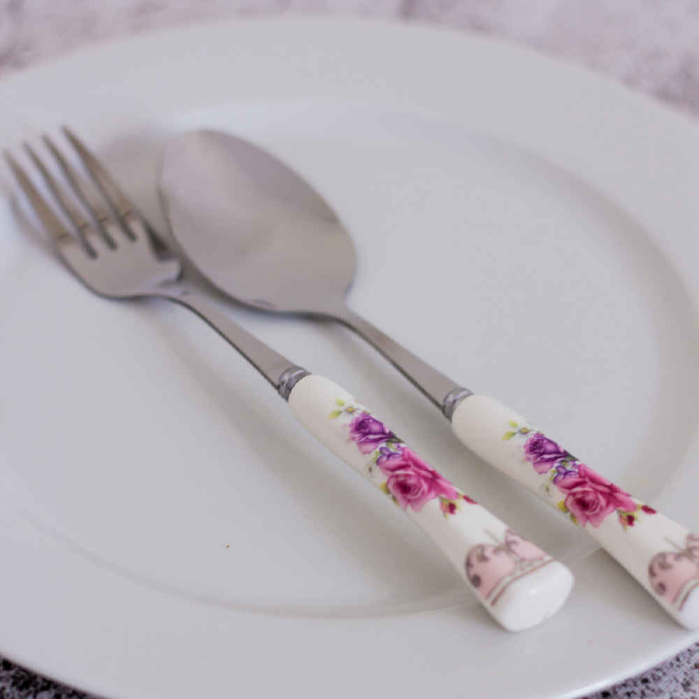 Price and Buy Spoon and Fork Flatware Set with Ceramic-handled Model Bahar - Image 3