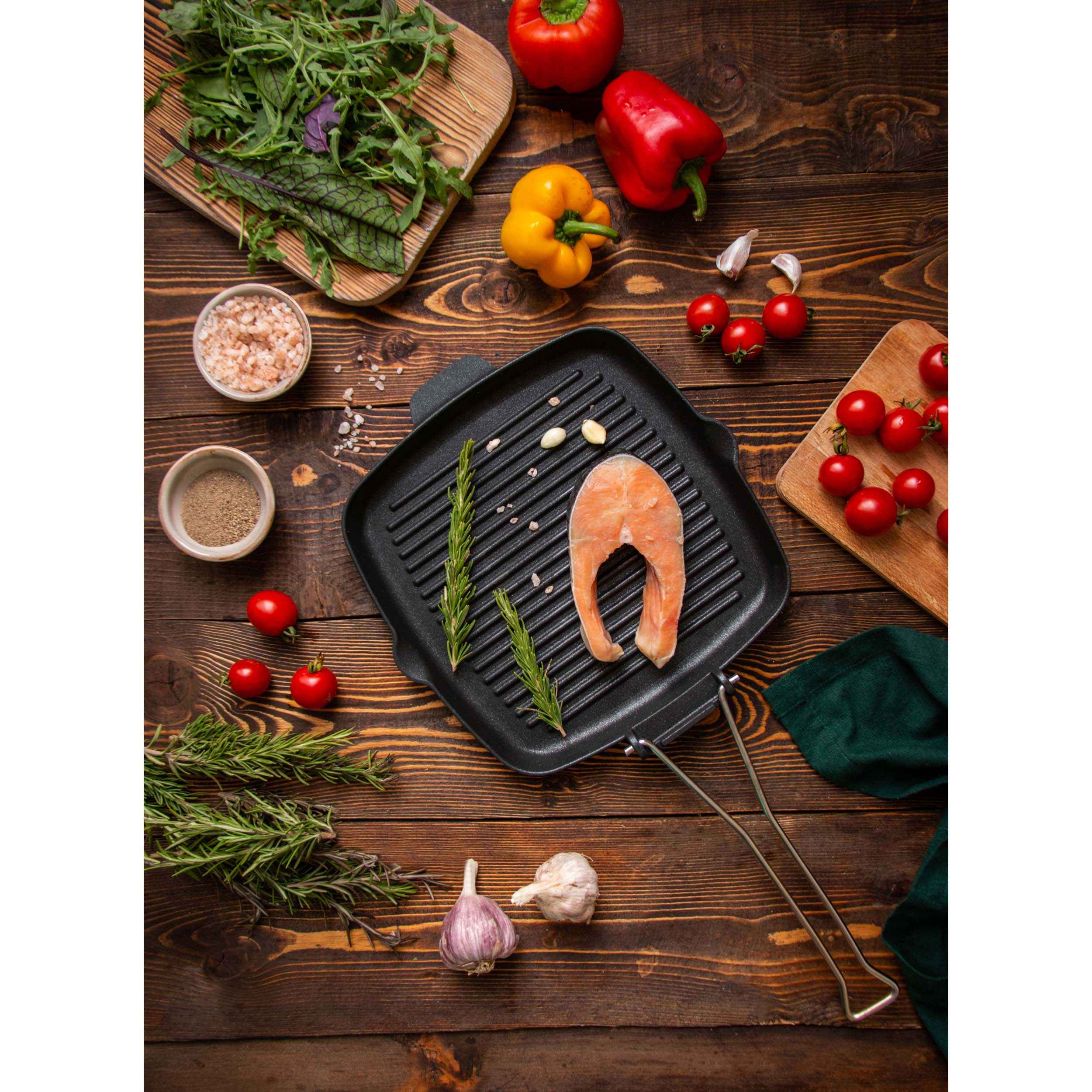 Price and Buy Square Cast Iron Grill Skillet for Camping & Outdoor – 26 cm - Image 5