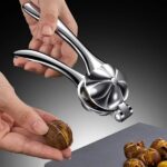Price and Buy Stainless Steel Lever Nutcracker – Steel Handle & Body, Ergonomic, for Walnuts & Chestnuts, Floral Design