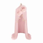 Price and Buy Starry Chiffon Bed Canopy – Sheer Fabric with Pom-Poms and Golden Star Accents - Image 3