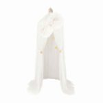Price and Buy Starry Chiffon Bed Canopy – Sheer Fabric with Pom-Poms and Golden Star Accents - Image 4