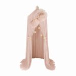 Price and Buy Starry Chiffon Bed Canopy – Sheer Fabric with Pom-Poms and Golden Star Accents - Image 5