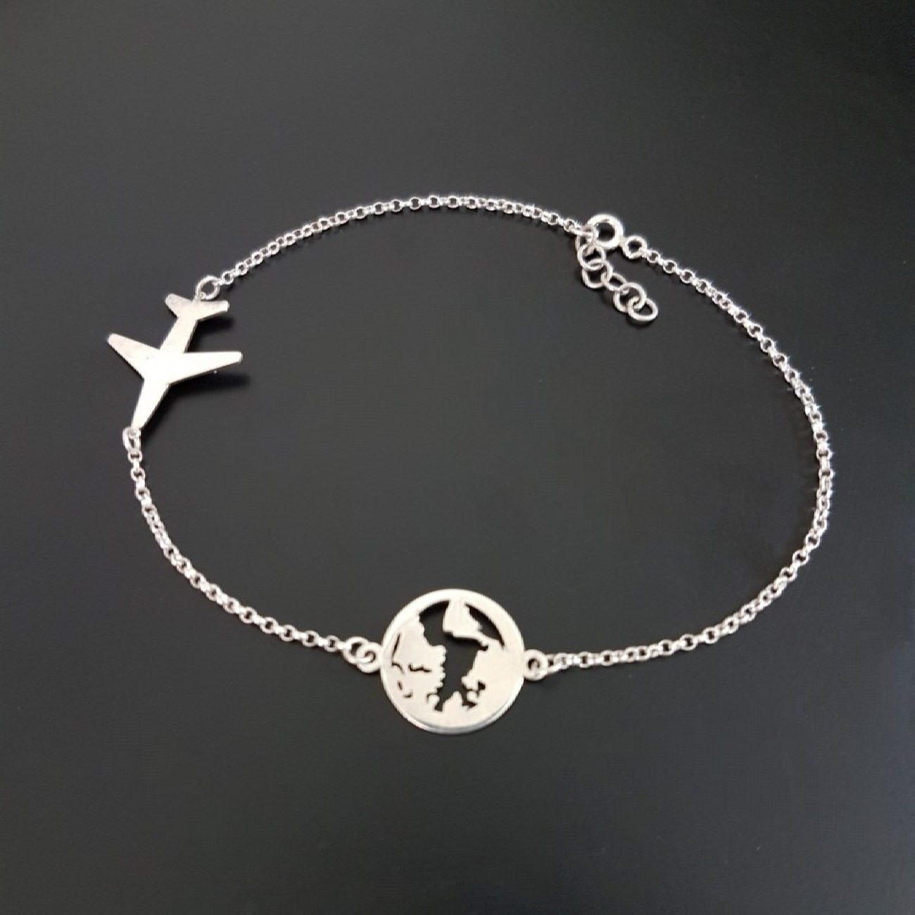 Price and Buy Steel Anklet for Women with Silver Airplane Design