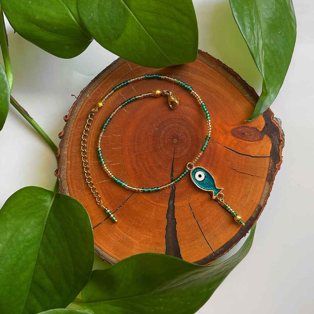 Price and Buy Steel Cheshm Nazar Beaded Anklet Model Fish - Image 4