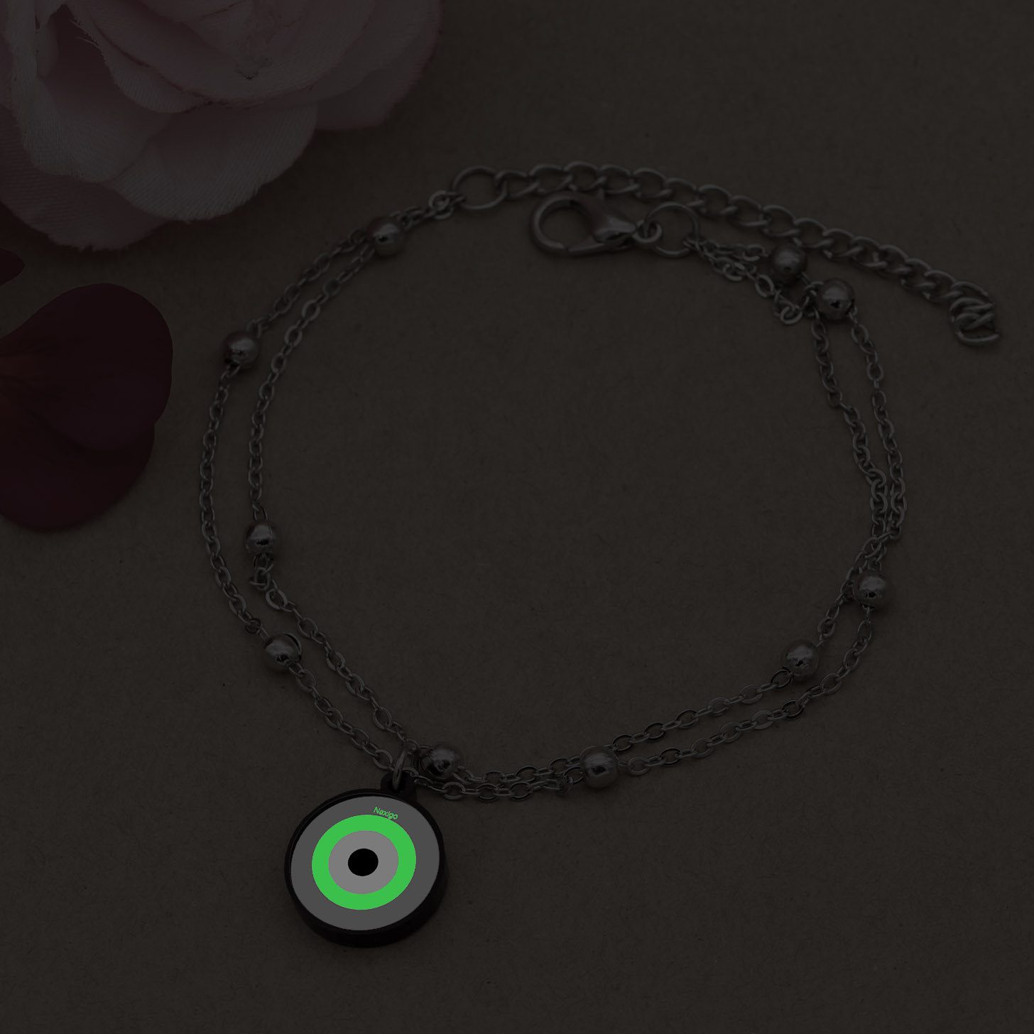 Price and Buy Steel Cheshm Nazar Layered Anklet Model Phosphorescent - Image 3