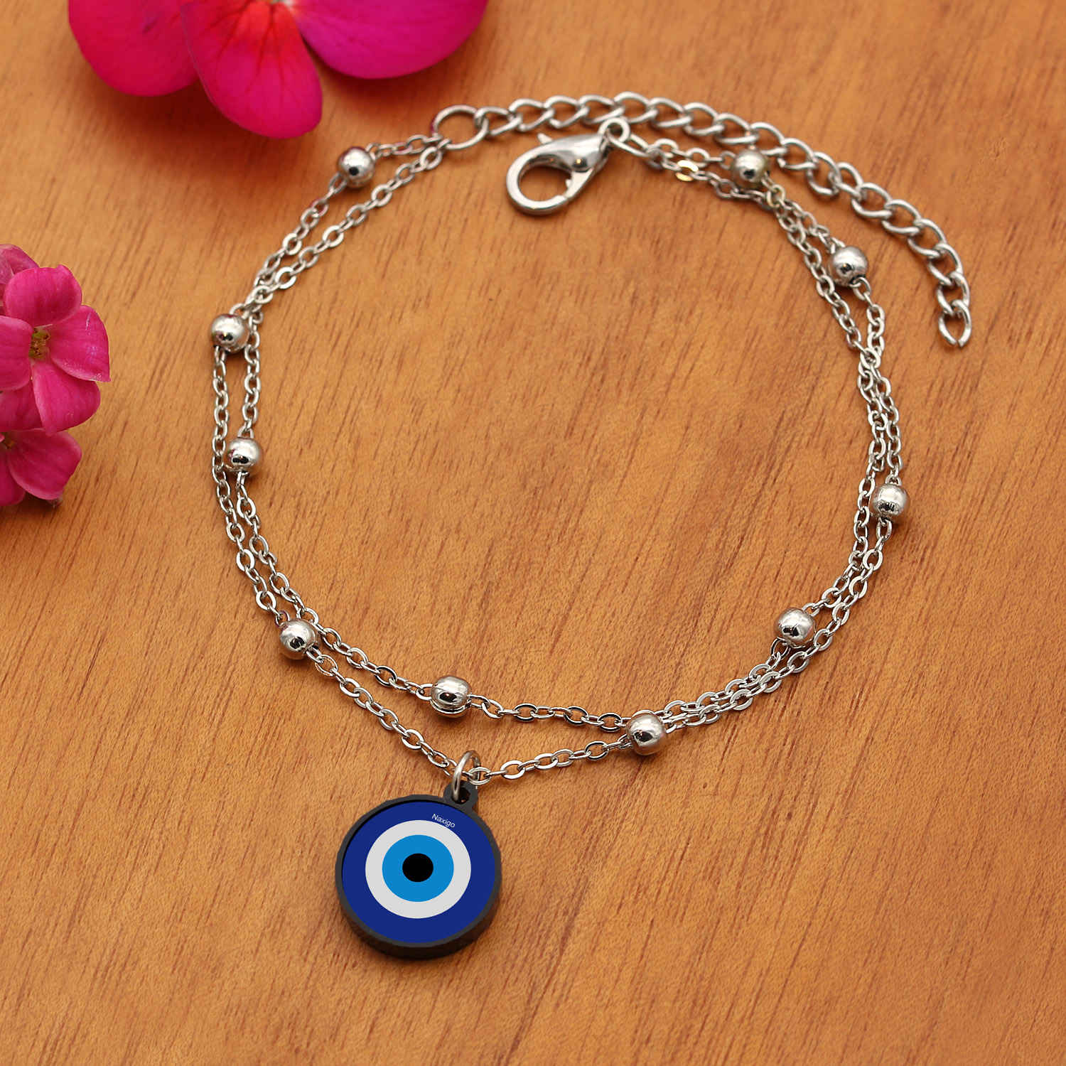 Price and Buy Steel Cheshm Nazar Layered Anklet Model Phosphorescent - Image 4