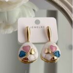 Price and Buy Steel Minakari Earrings with Meenakari White Flower Drop Earrings