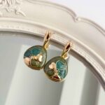 Price and Buy Steel Minakari Green Enamel Flower Drop Earrings for Woman - Image 3