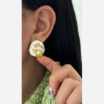 Price and Buy Steel Minakari White-Plated Floral Huggie Earrings