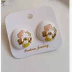Price and Buy Steel Minakari White-Plated Floral Huggie Earrings - Image 3
