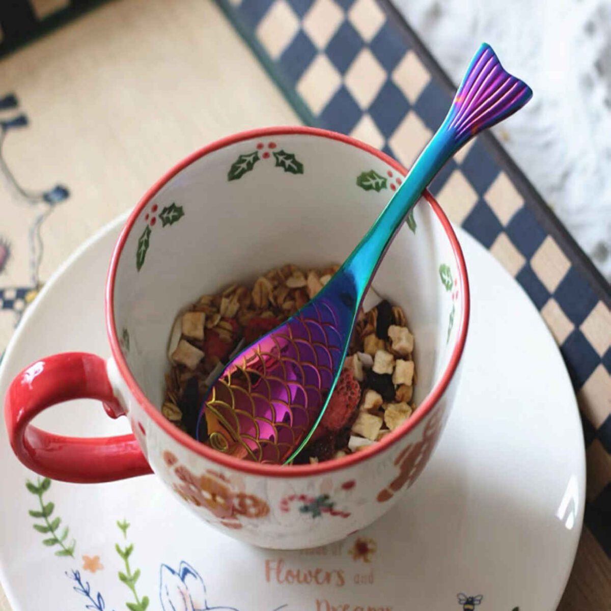 Price and Buy Steel Nut Serving Spoon with Fish Design Set – 3 Pieces - Image 3