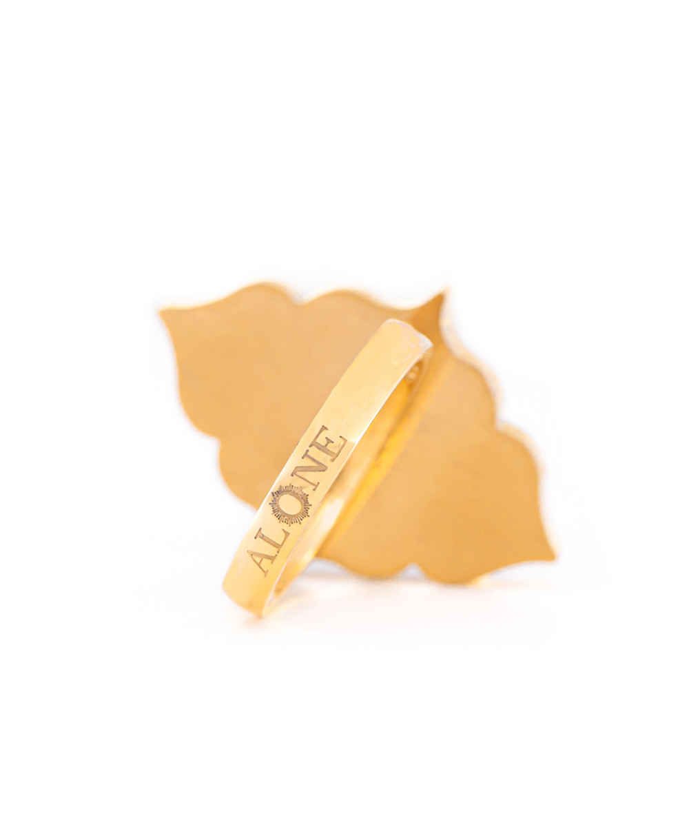 Price and Buy Steel Signet Ring with Garnet Resin Covered and Gold Plated Jaan Calligraphy - Image 3