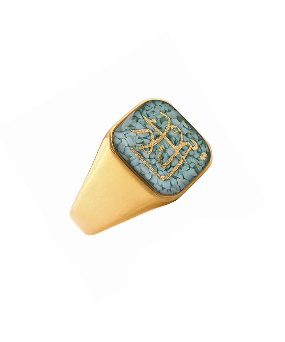 Price and Buy Steel Signet Ring with Onyx Resin Covered and Gold Plated Va In Yakad - Image 4
