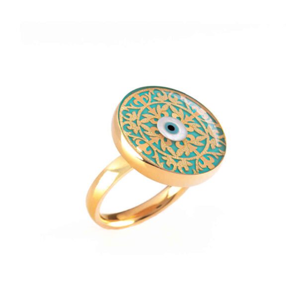 Price and Buy Steel Signet Ring with Turquoise Resin Covered and Gold Plated Evil Eye Symbol_68fd347674961.jpeg Price and Buy Steel Signet Ring with Turquoise Resin Covered and Gold Plated Evil Eye Symbol