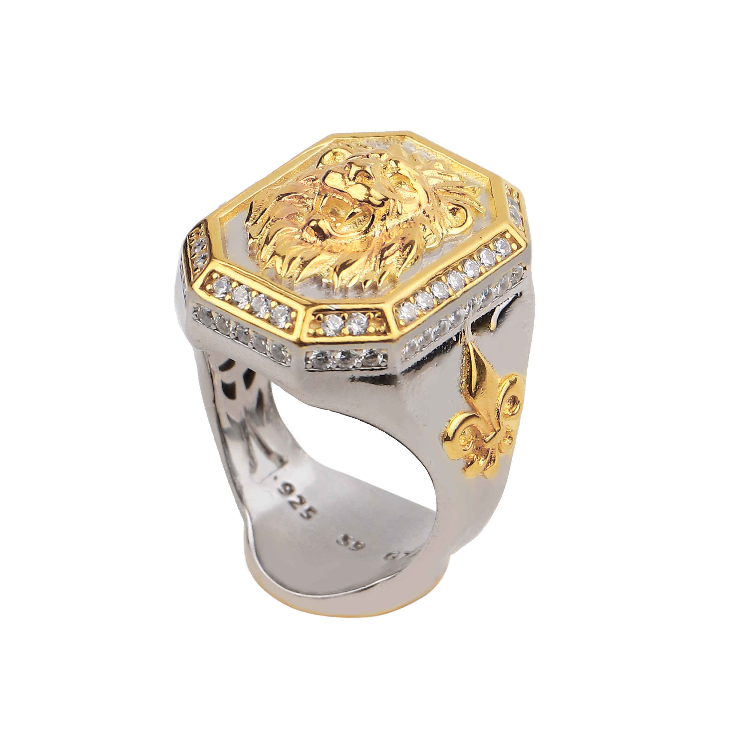 Price and Buy Sterling Silver Lion Face Engraved Signet Ring for Men