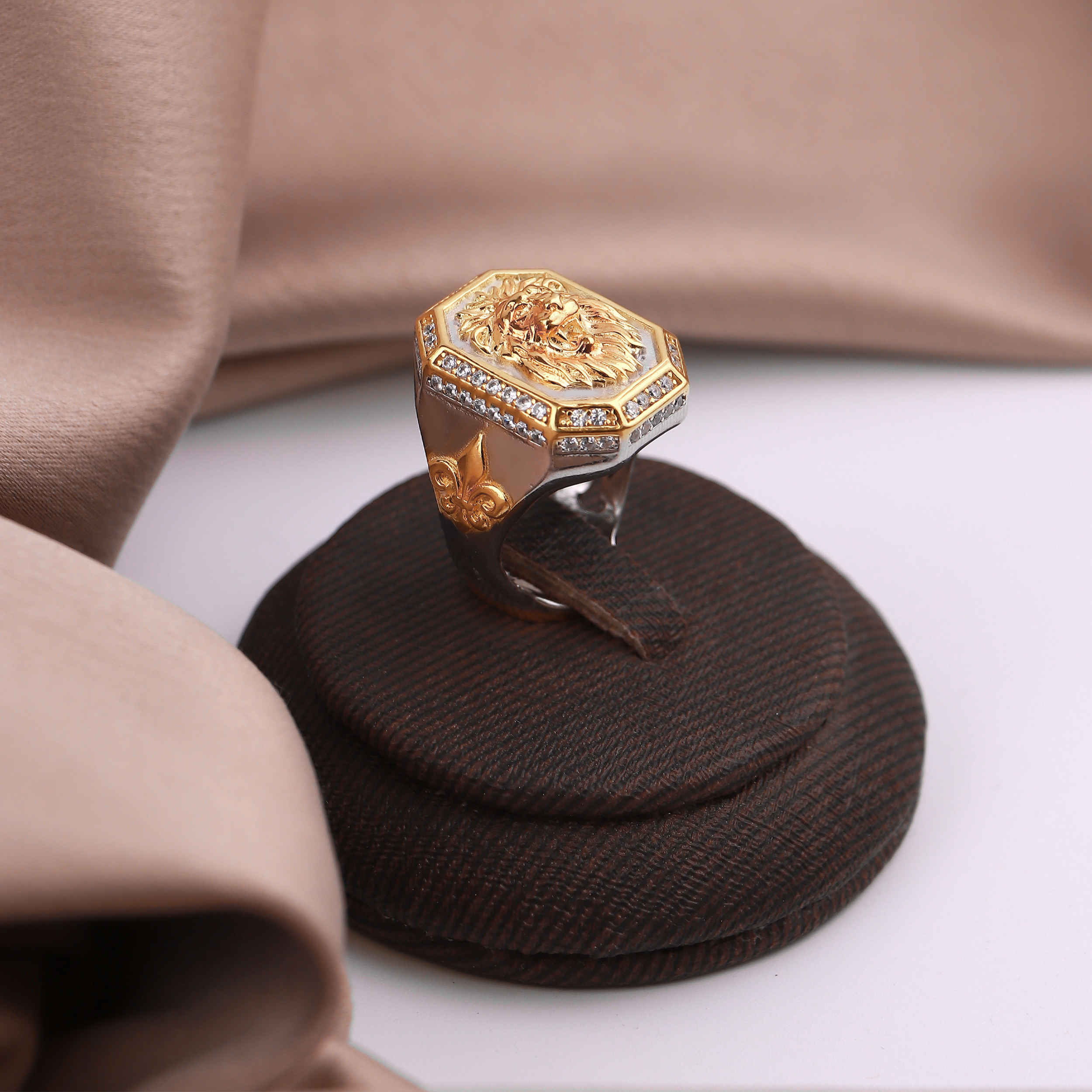 Price and Buy Sterling Silver Lion Face Engraved Signet Ring for Men - Image 6