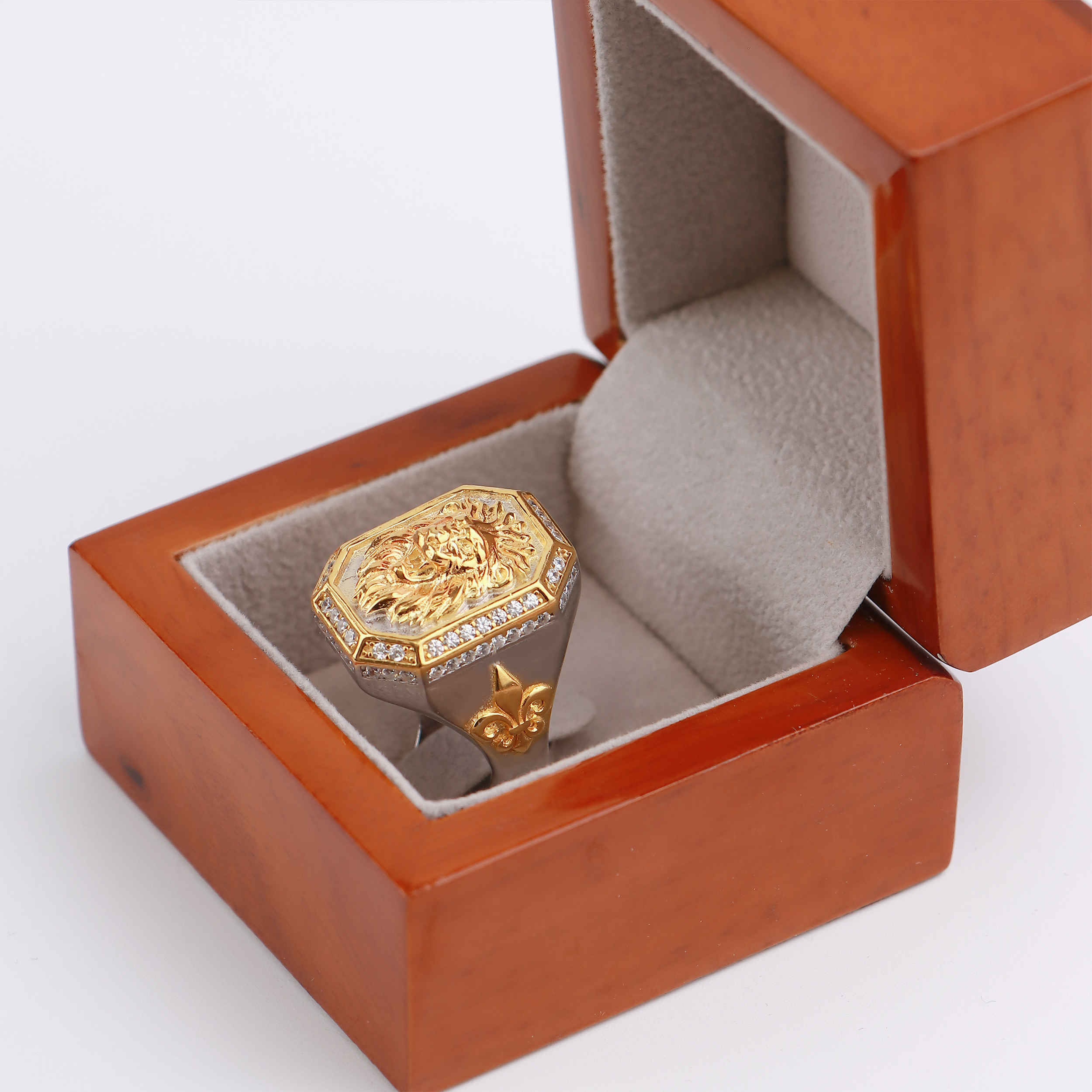 Price and Buy Sterling Silver Lion Face Engraved Signet Ring for Men - Image 10