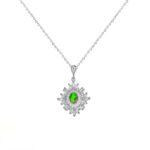 Price and Buy Sterling Silver Royal Emerald Necklace with 3A Zirconia Gemstone
