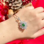 Price and Buy Sterling Silver Royal Emerald Necklace with 3A Zirconia Gemstone - Image 3