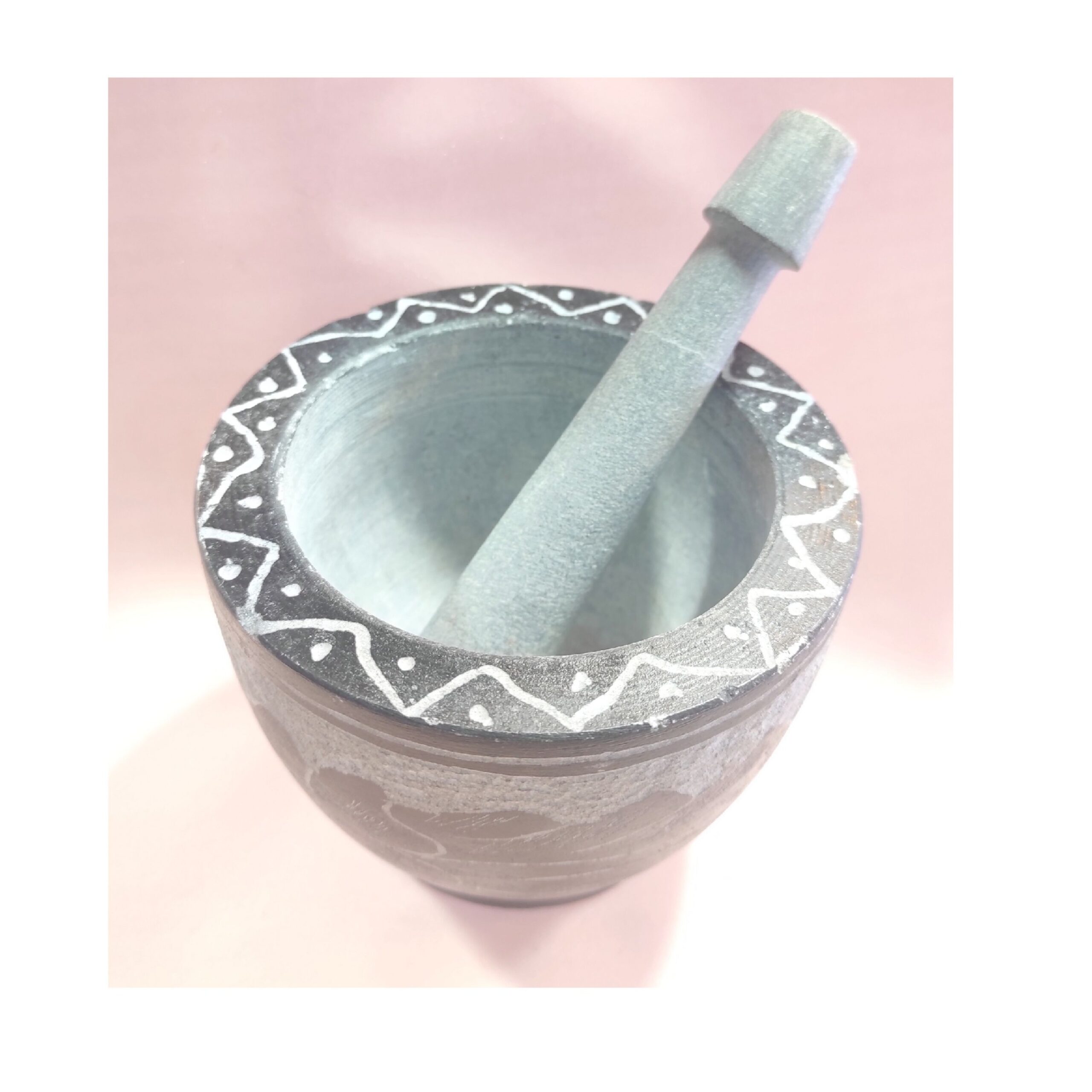 Price and Buy Stone Mortar & Pestle Set Elegantly Handcrafted in Floral Design