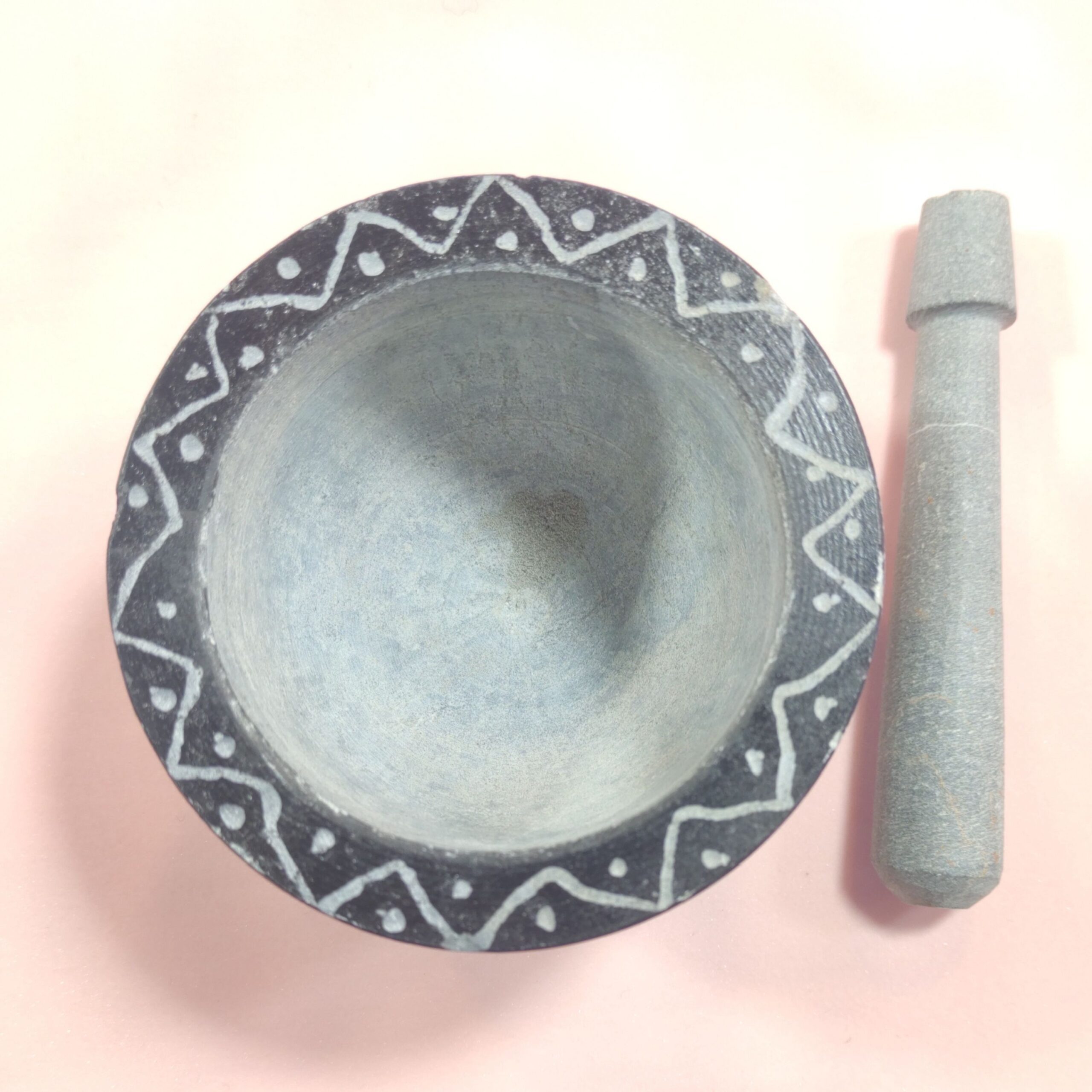 Price and Buy Stone Mortar & Pestle Set Elegantly Handcrafted in Floral Design - Image 4