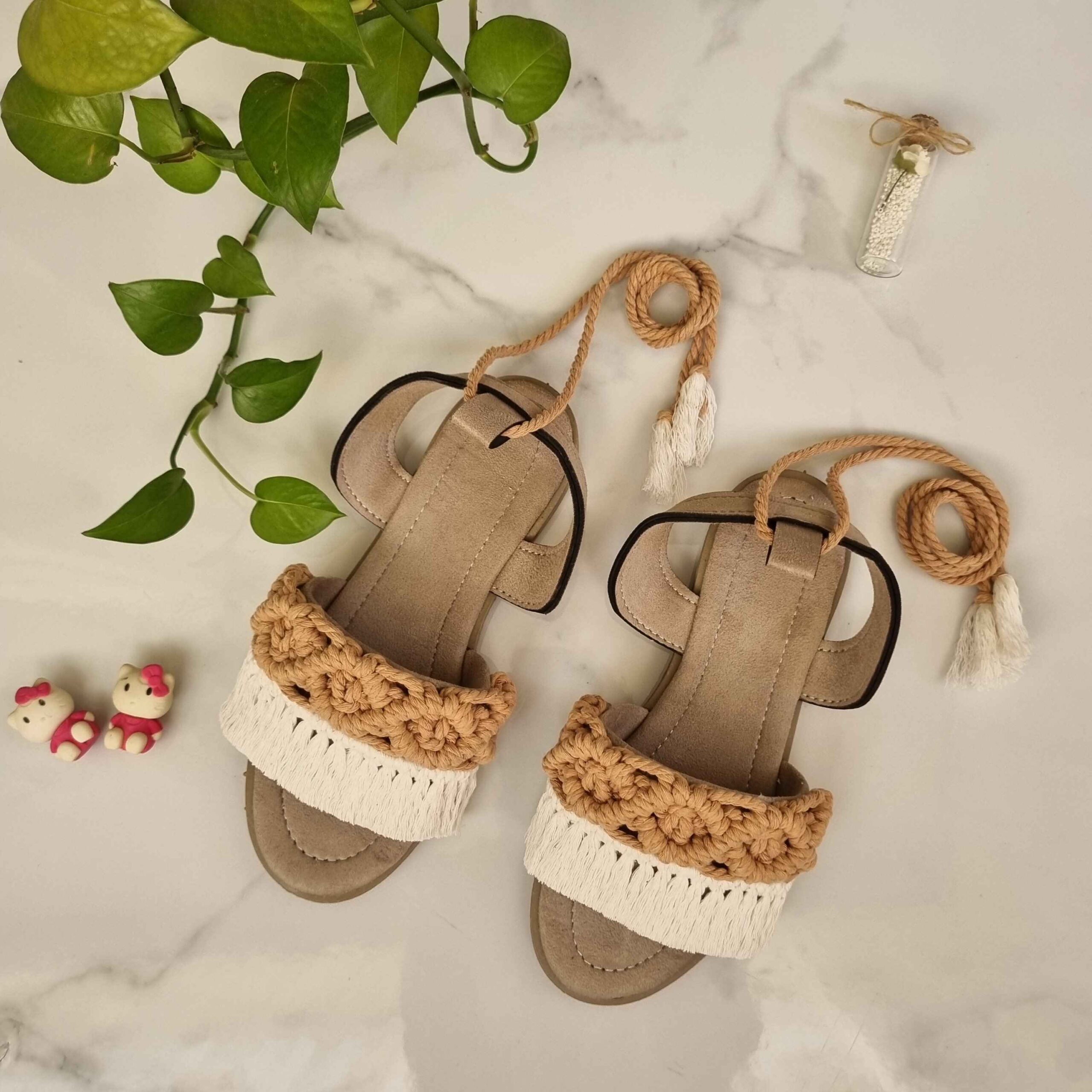 Price and Buy Strappy Macrame Sandals Sling Back Handmade Model DNA