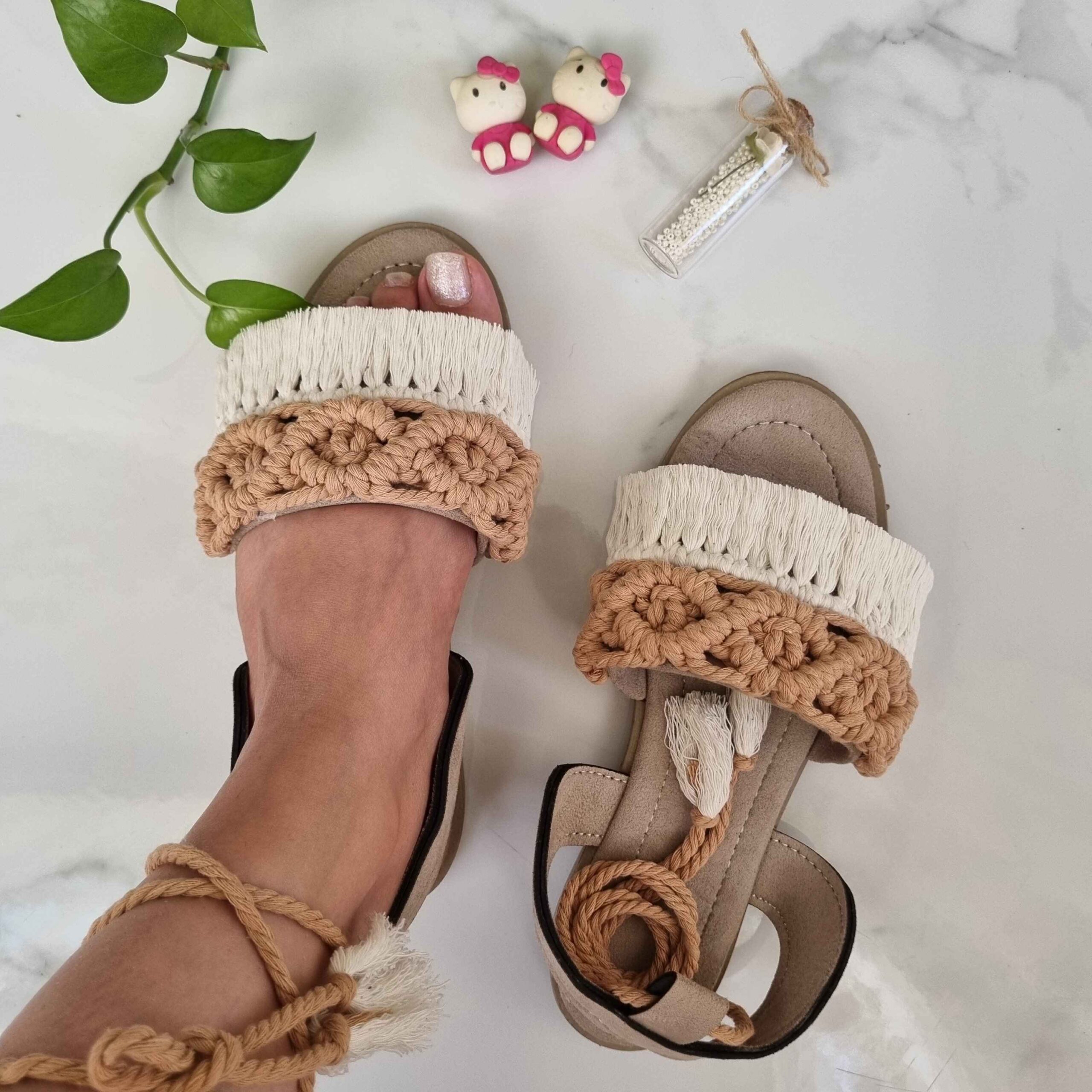 Price and Buy Strappy Macrame Sandals Sling Back Handmade Model DNA - Image 4