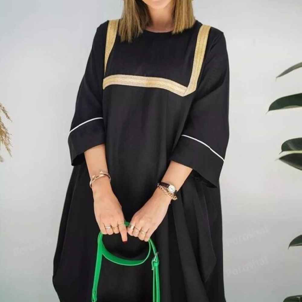 Price and Buy Stylish Abaya for Muslim Women with Black Cotton Fabric