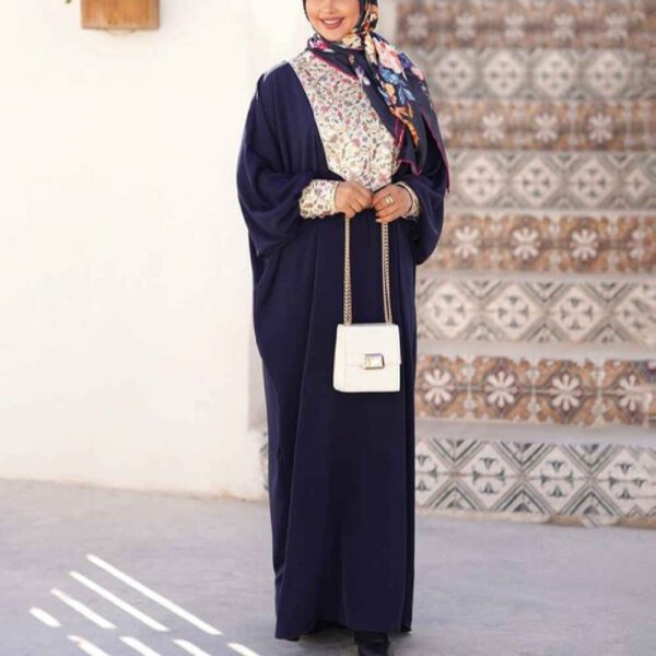 Price and Buy Stylish Abaya for Muslim Women with Floral Navy Blue Crepe Fabric_68fd9fc18987e.jpeg Price and Buy Stylish Abaya for Muslim Women with Floral Navy Blue Crepe Fabric