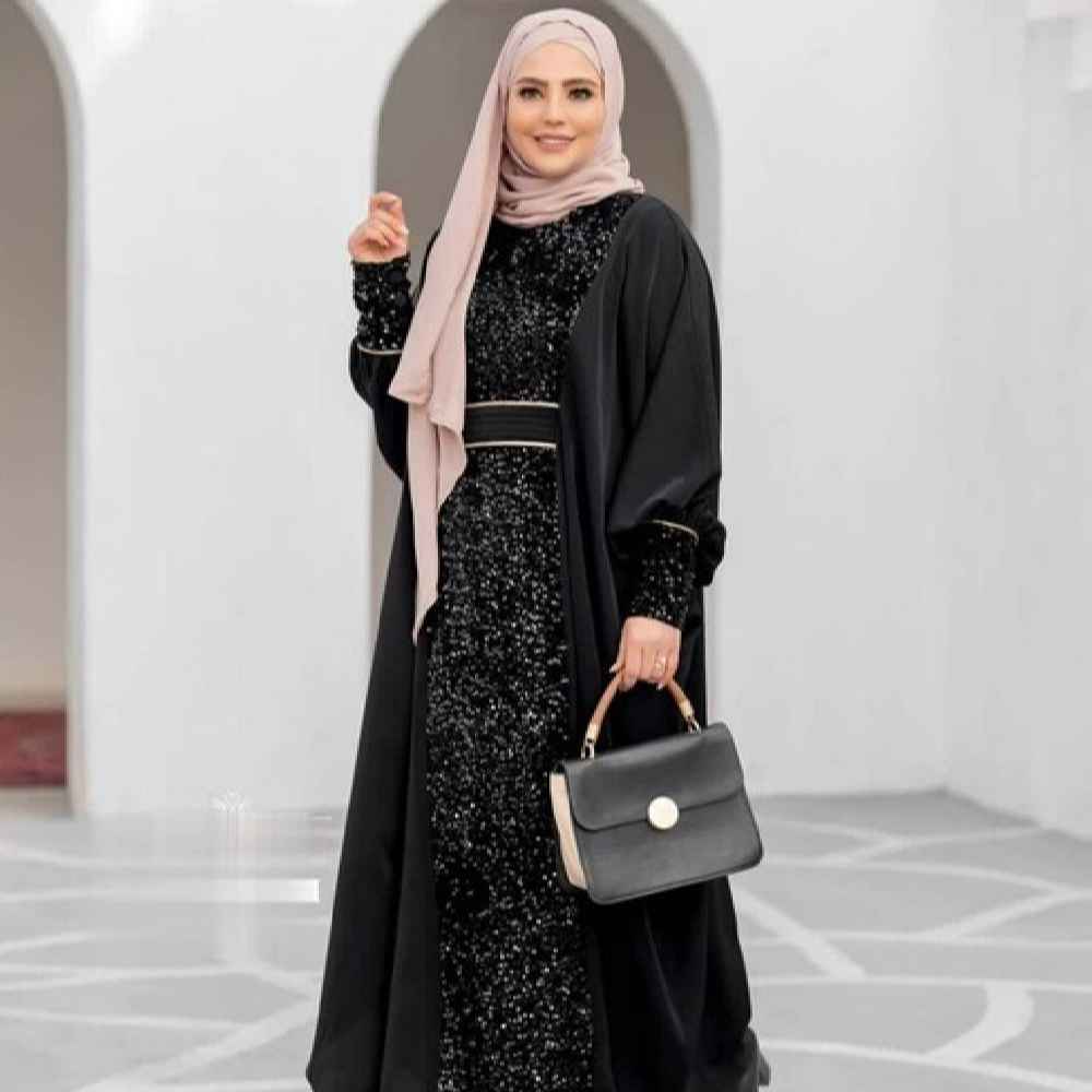 Price and Buy Stylish Abaya for Women Elegant Black With Sparkly Sequin