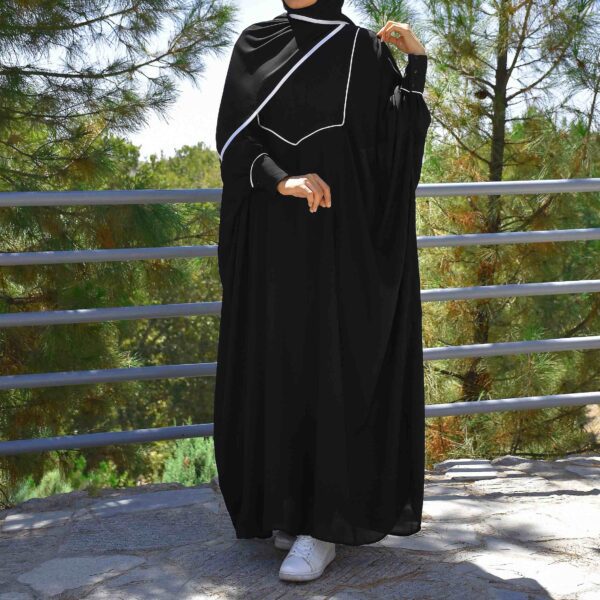 Price and Buy Stylish Loose Fit Abaya for Muslim Women with Black Crepe Fabric_69004534edbd8.jpeg Price and Buy Stylish Loose Fit Abaya for Muslim Women with Black Crepe Fabric