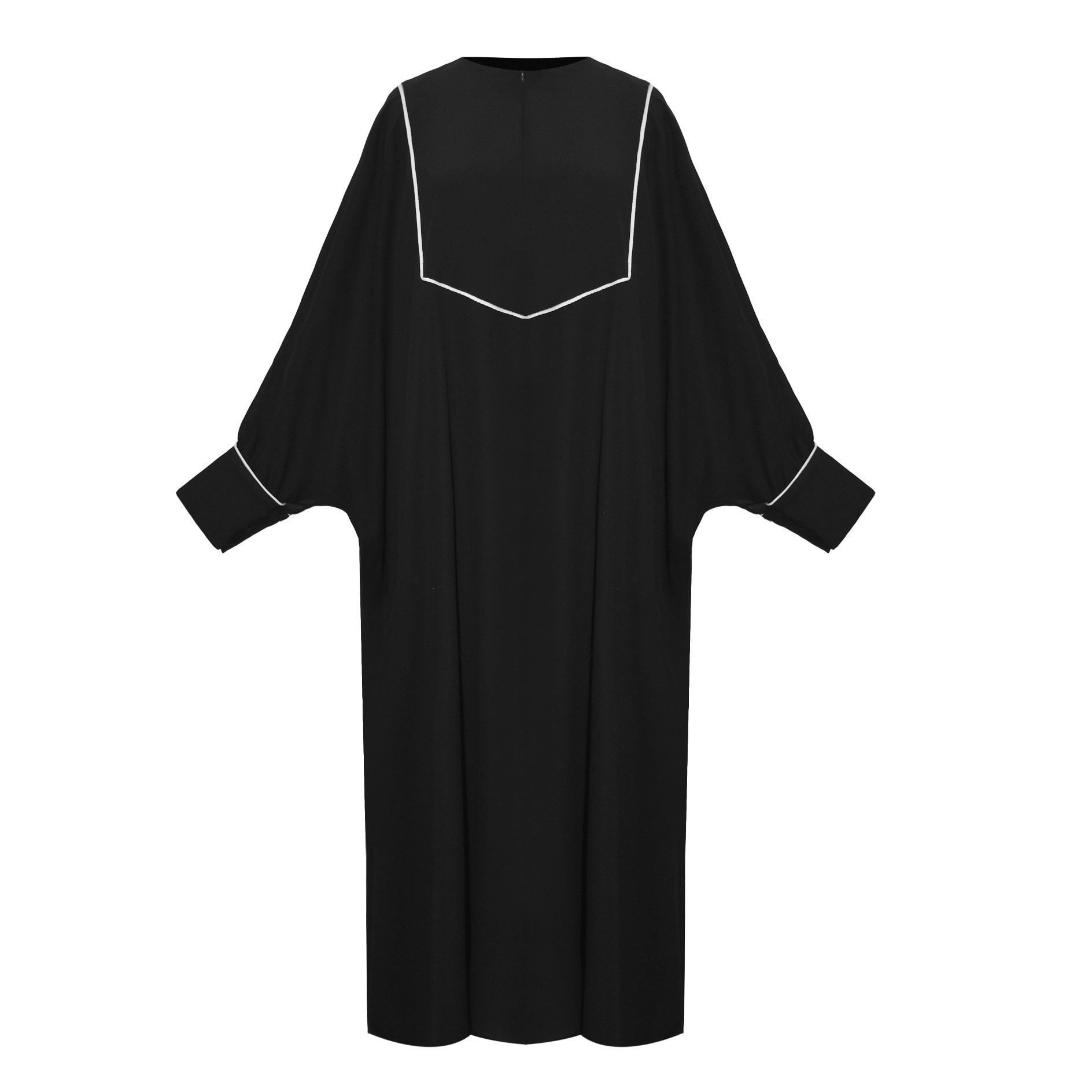 Price and Buy Stylish Loose Fit Abaya for Muslim Women with Black Crepe Fabric - Image 5